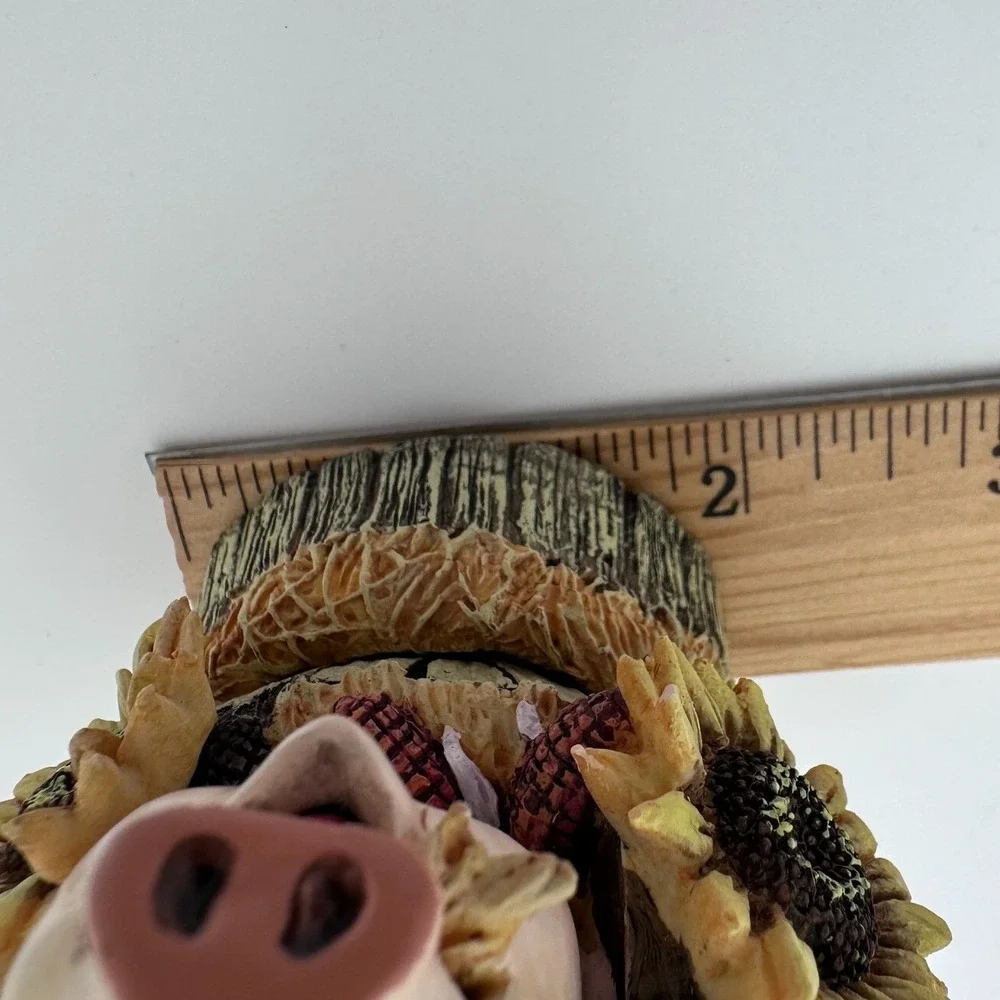 Herrero Sunny Side Up Pig Figurine Hand Painted Limited Edition Farmhouse Decor